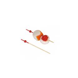 Bâtons de bambou en bois avec perle rouge 9 cm