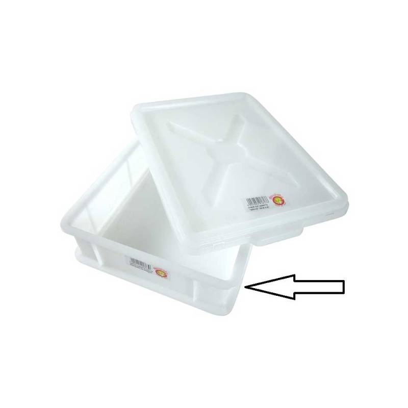 Caja de servicio cerrada y apilable de polietileno blanco 40x30x10 cm