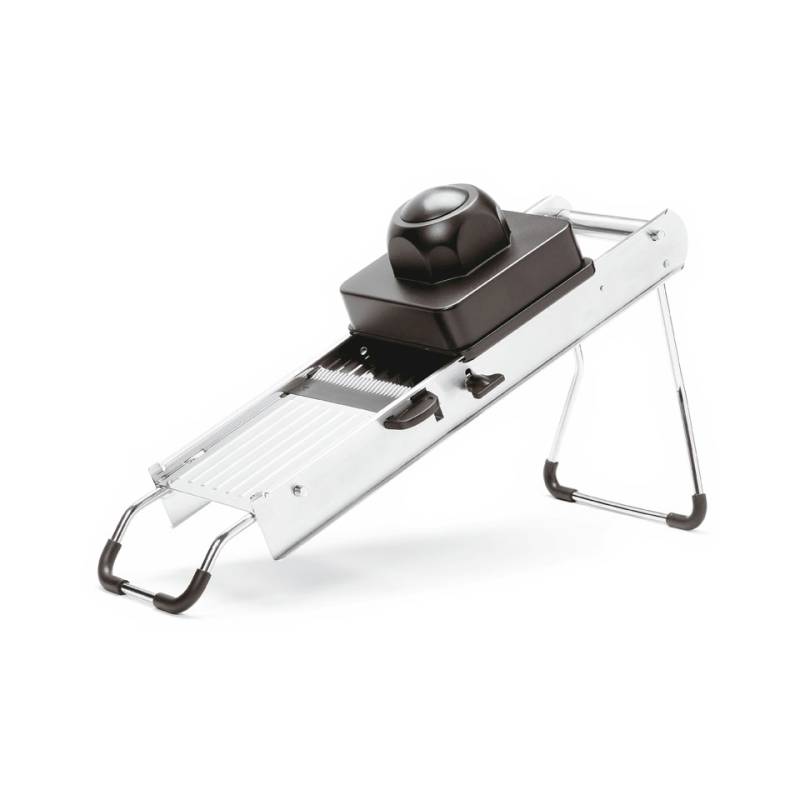 Mandoline professionnelle avec chariot et 7 lames interchangeables en acier inoxydable