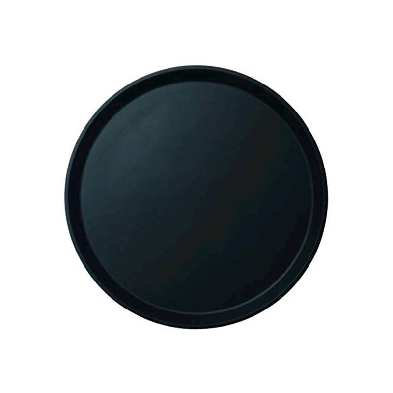 Plateau rond lourd antidérapant en fibre de verre noir cm 40,5