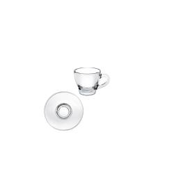 Borgonovo Ischia taza de café en vidrio cl 8 con platillo