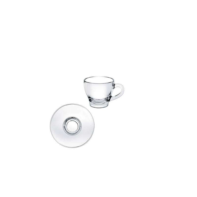 Borgonovo Ischia taza de café en vidrio cl 8 con platillo