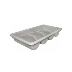Rangement des couverts en plastique gris à 4 compartiments en libre-service