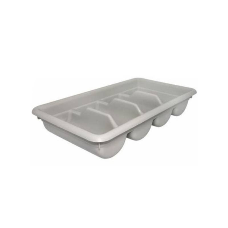 Rangement des couverts en plastique gris à 4 compartiments en libre-service