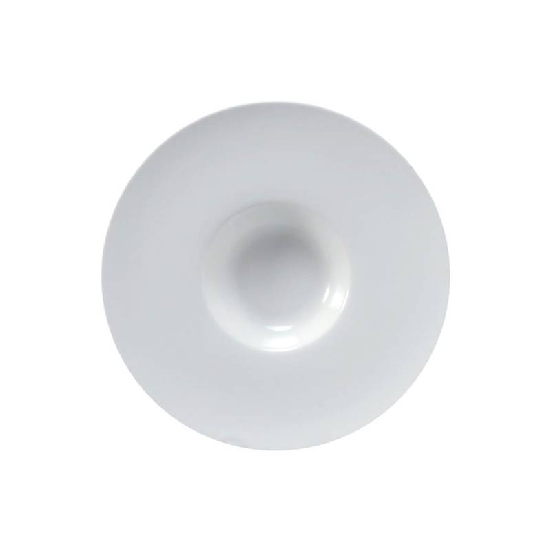 Tazón de pasta Gourmet de porcelana blanca 23,5 cm