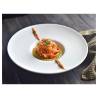 Tazón de pasta Gourmet de porcelana blanca 23,5 cm