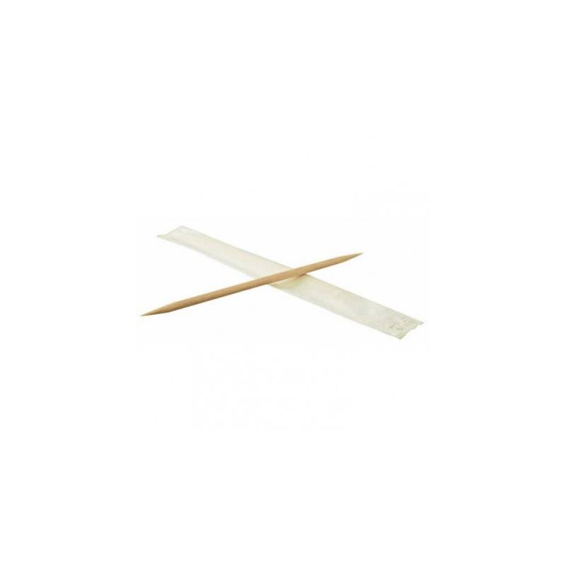 Palillos de madera en bolsa individual dos puntas cm 6.5