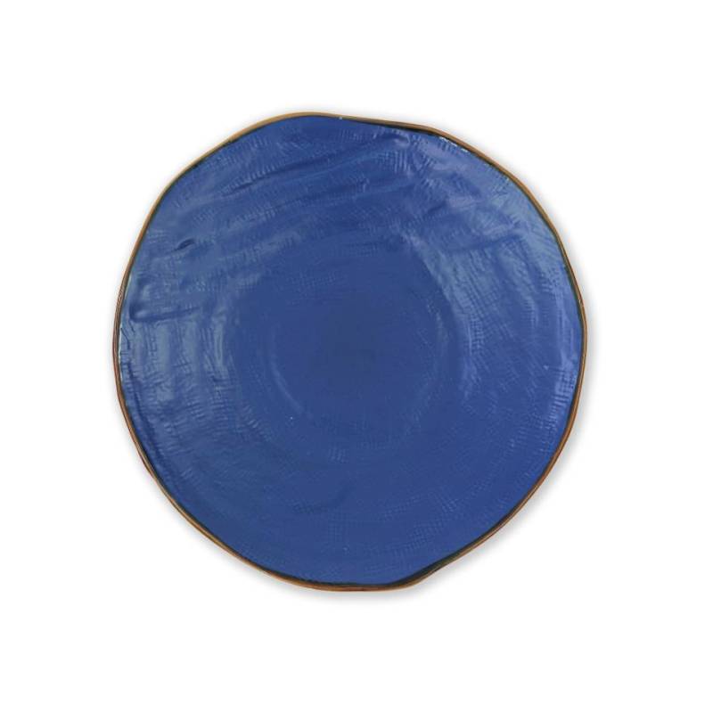 Piatto piano Mediterraneo Novità Home in ceramica blu cm 27,5