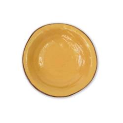 Piatto fondo Mediterraneo Novità Home in ceramica giallo cm 24