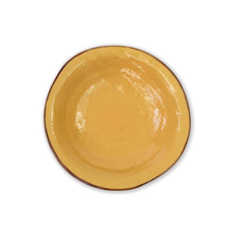 Novelty Home Assiette creuse méditerranéenne en céramique jaune cm 24