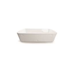 Plat rectangulaire Cordonata en porcelaine blanche cm 40x30x10