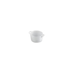 Cocotte astucieuse à 2 poignées en porcelaine blanche 10x5 cm