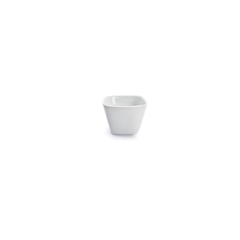 Taza cuadrada miniatura de porcelana blanca 6x6 cm