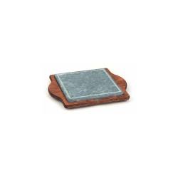 Cuadrado de esteatita Bisetti sobre base de madera 25 cm