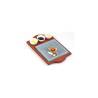 Bisetti esteatita cuadrada cm 25 sobre base rectangular de madera con 3 cuencos de porcelana