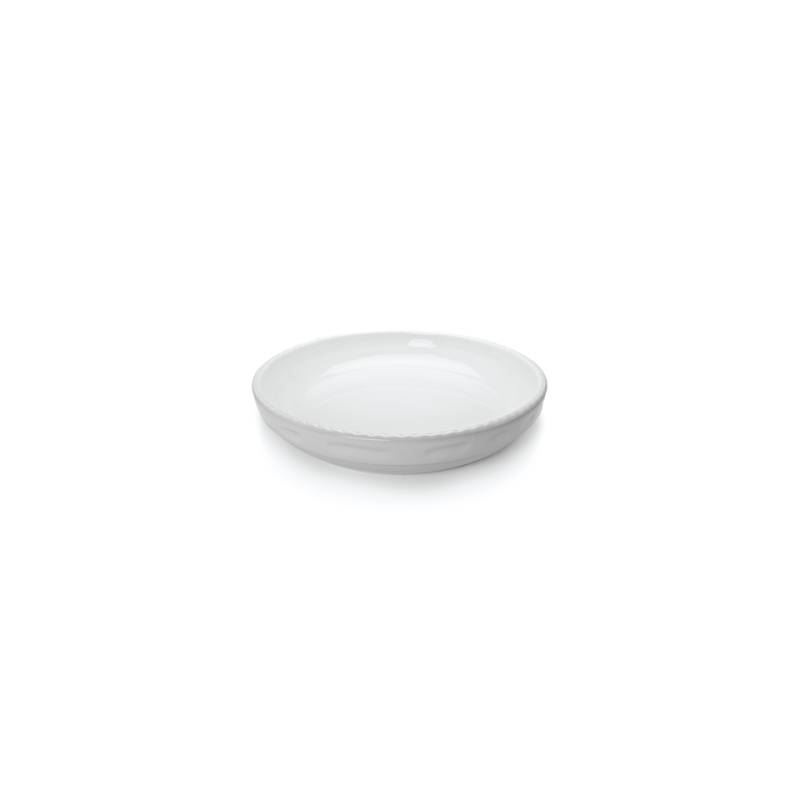 Plato redondo apilable Cordonata porcelana blanca cm 32x4,5