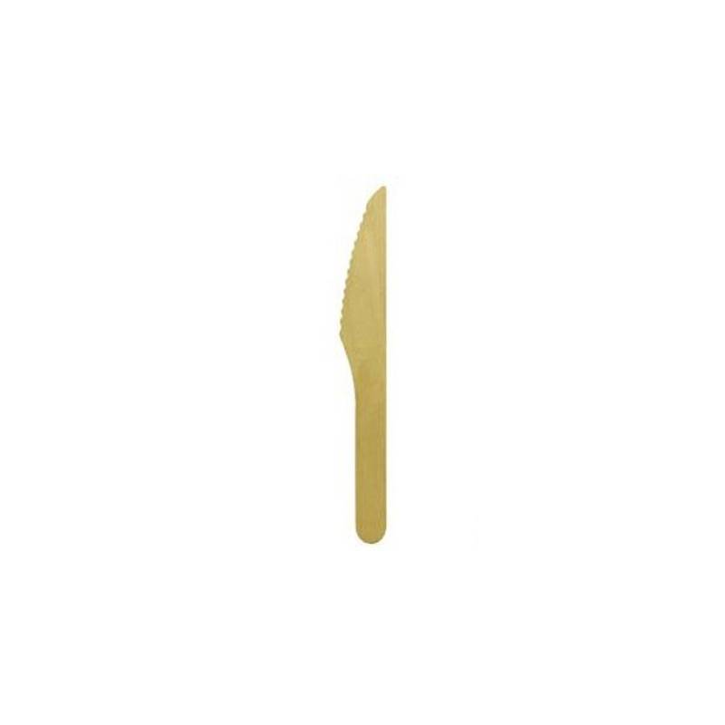 Couteau jetable en bois biodégradable 15,7 cm