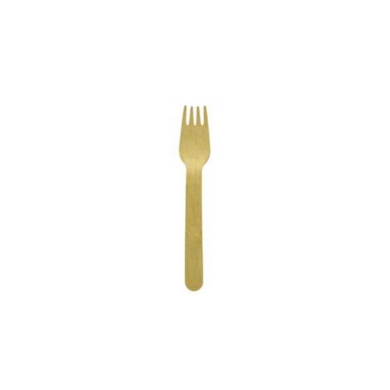 Fourchette jetable en bois biodégradable 15,7 cm