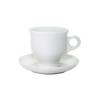 Tasse royale en chocolat et assiette en porcelaine blanche cl 25