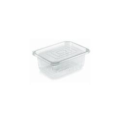 Envase rectangular desechable para alimentos en PET transparente lt 0,75