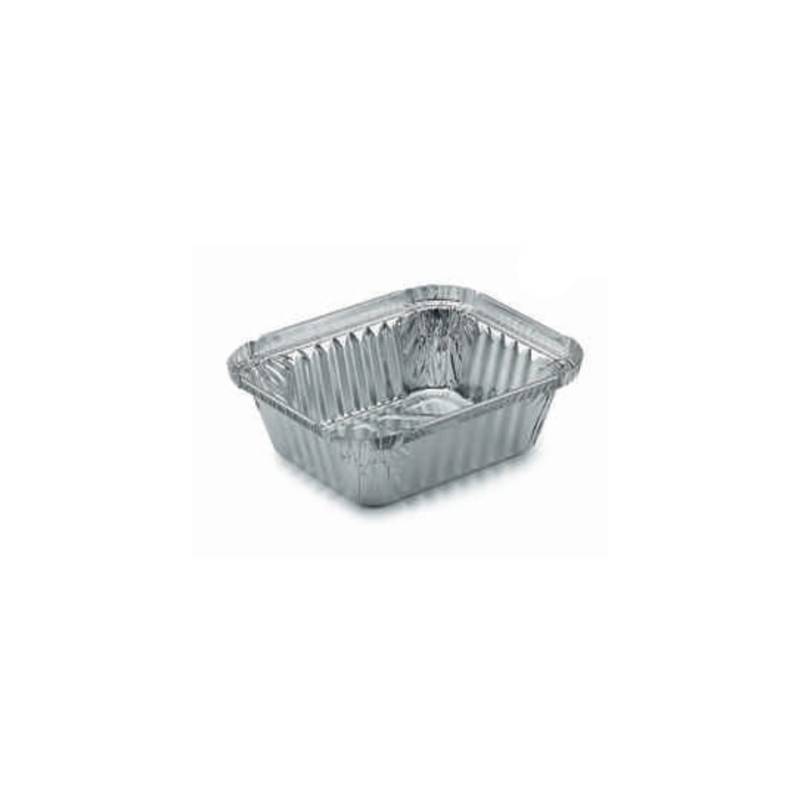 Recipiente rectangular desechable de aluminio para alimentos lt 0,47