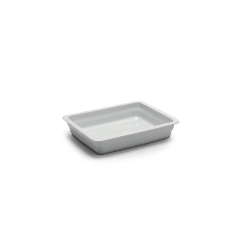 Gastronomie 1/2 plat rectangulaire en porcelaine blanche cm 32x26,5x6,5