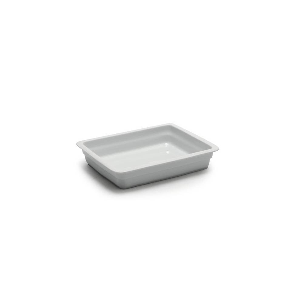 Gastronomía 1/2 plato rectangular porcelana blanca cm 32x26,5x6,5