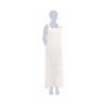 Tablier imperméable jetable avec bavette en blanc pe 70x140 cm