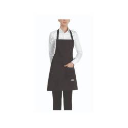 Tablier avec bavette et poche en polyester et coton noir 70x70 cm