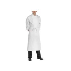 Tablier français blanc en polyester et coton 90x110 cm