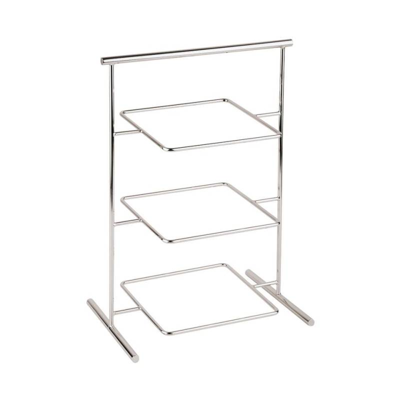 Support pour plateau carré en acier inoxydable