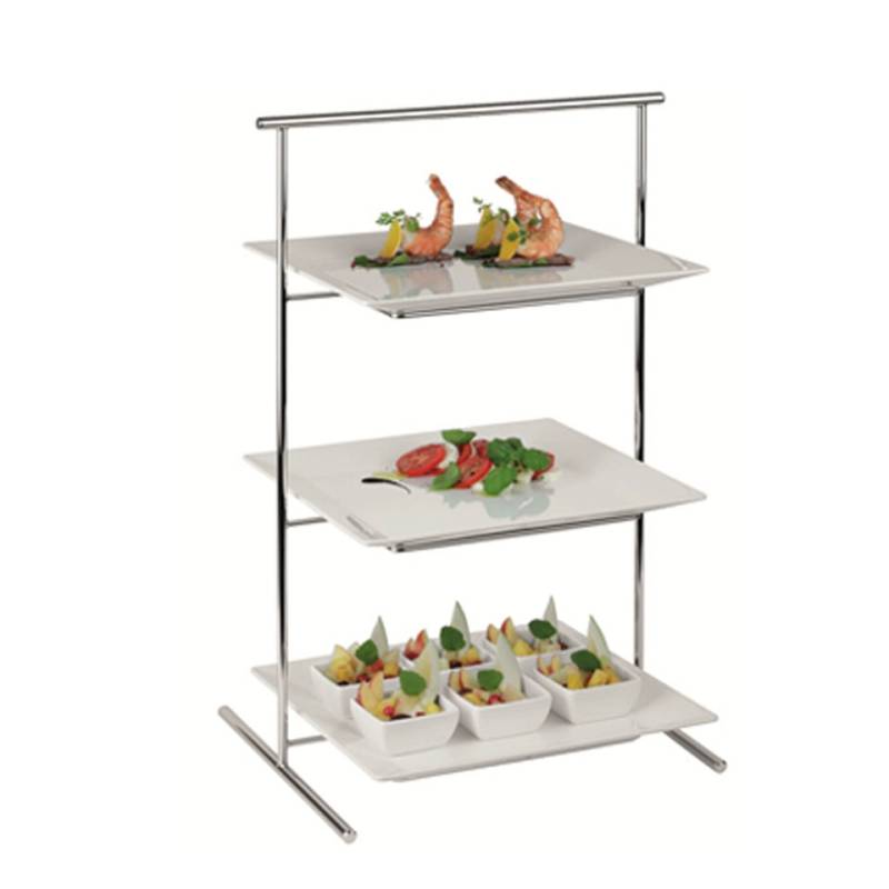 Support pour plateau carré en acier inoxydable