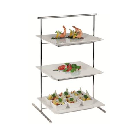 Support pour plateau carré en acier inoxydable