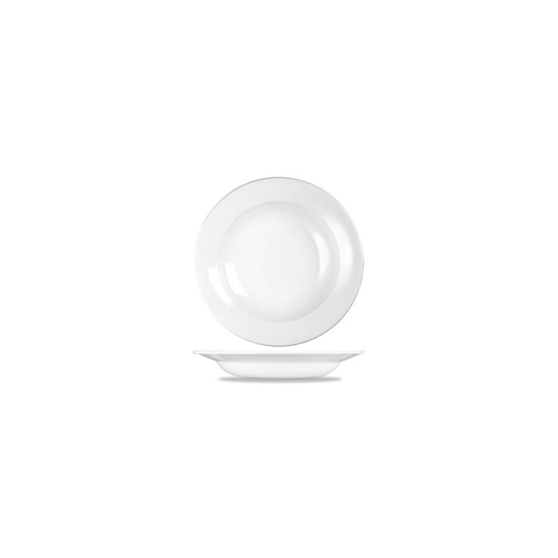 Line Profile Churchill plato hondo de cerámica vitrificada blanco cm 24,9