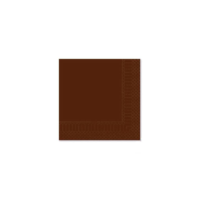 Servilleta de celulosa de 2 capas marrón chocolate 24x24 cm