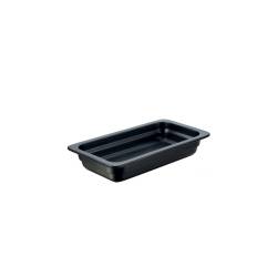 Gastronomie 1/3 plat rectangulaire en porcelaine noire cm 17x32x6,5