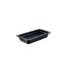 Gastronomía 1/3 plato rectangular porcelana negra cm 17x32x6,5