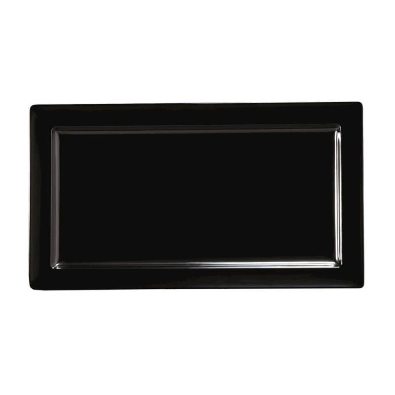 Plateau rectangulaire en mélamine noire 65x36.5 cm