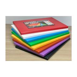 Tabla de cortar profesional HACCP con tope MC de polietileno blanco 50x30x2 cm