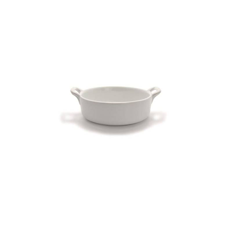 Cacerola redonda de porcelana blanca Clever 15x4 cm