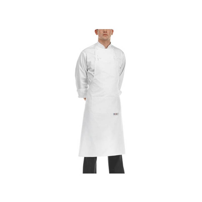 Tablier avec bavette et poche Egochef blanc 90x70 cm
