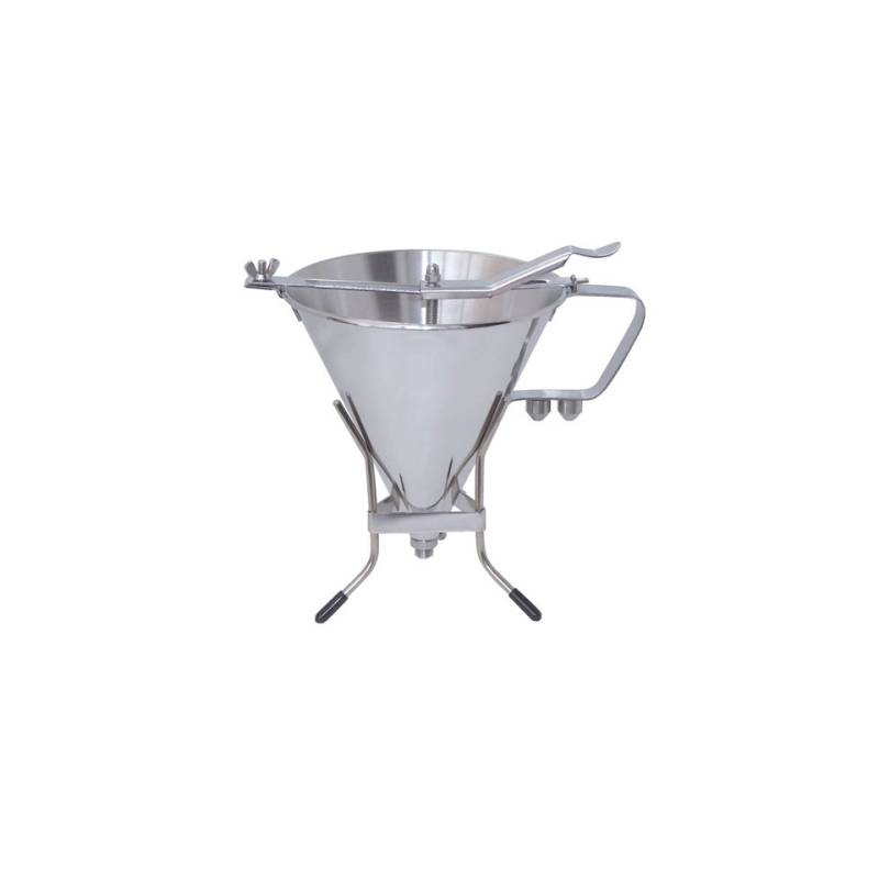 Embudo de pistón De Buyer con soporte, acero inoxidable lt 1.9