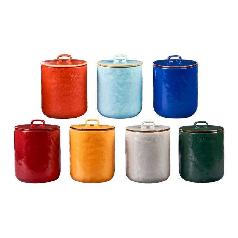 Barattolo con coperchio Mediterraneo Novità Home in ceramica colori assortiti