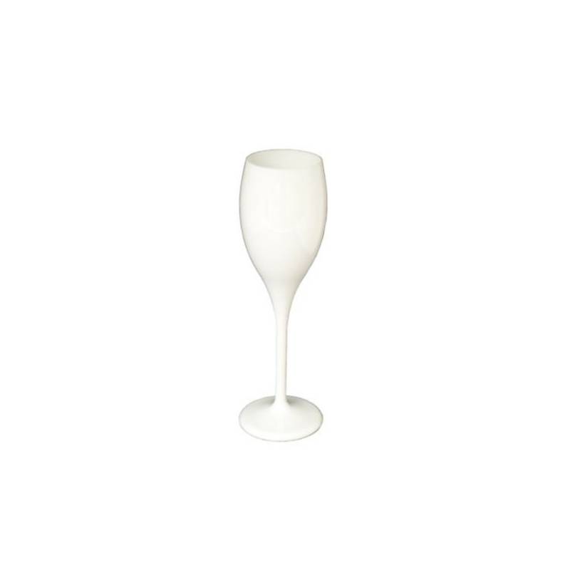Flûte en polycarbonate blanc opale en cl 15