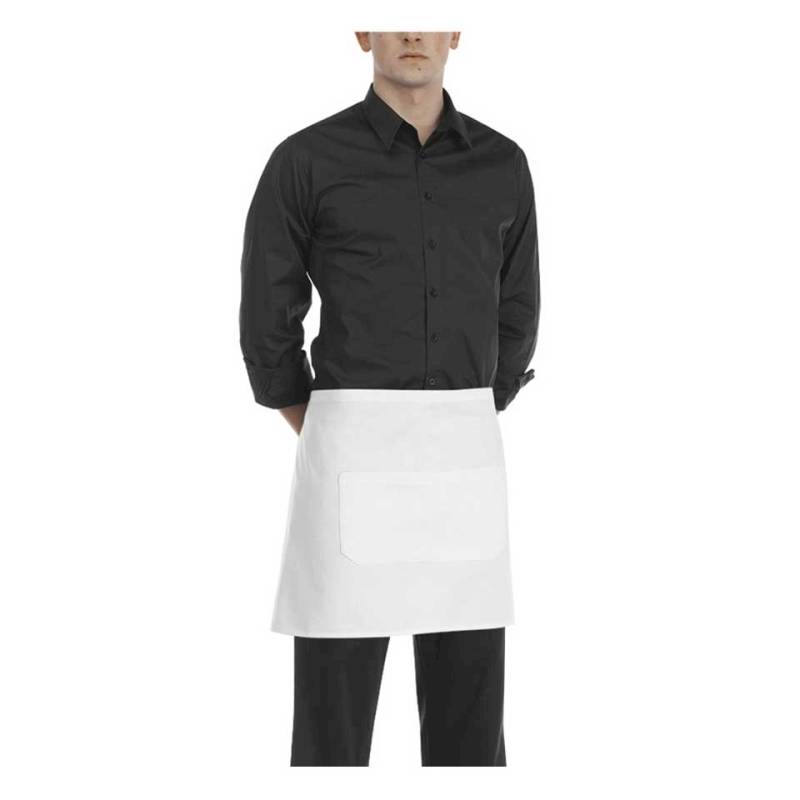 Egochef delantal de mostrador con bolsillo 100% algodón blanco cm 70x40