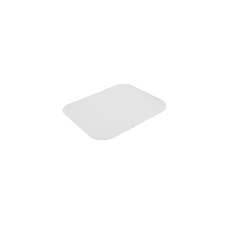 Couvercle rectangulaire en carton et aluminium pour plateau 21,8x16,8 cm