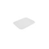 Couvercle rectangulaire en carton et aluminium pour plateau 21,8x16,8 cm