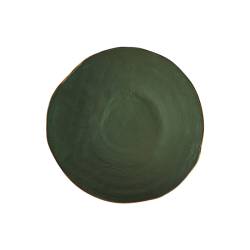 Flacher Mediterraneo Novità Home Teller aus grün gefärbter Keramik 27,5 cm