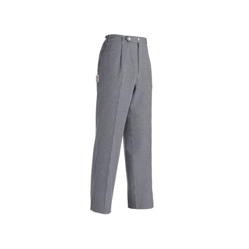 Pantalon à cordon en coton à carreaux Egochef taille S