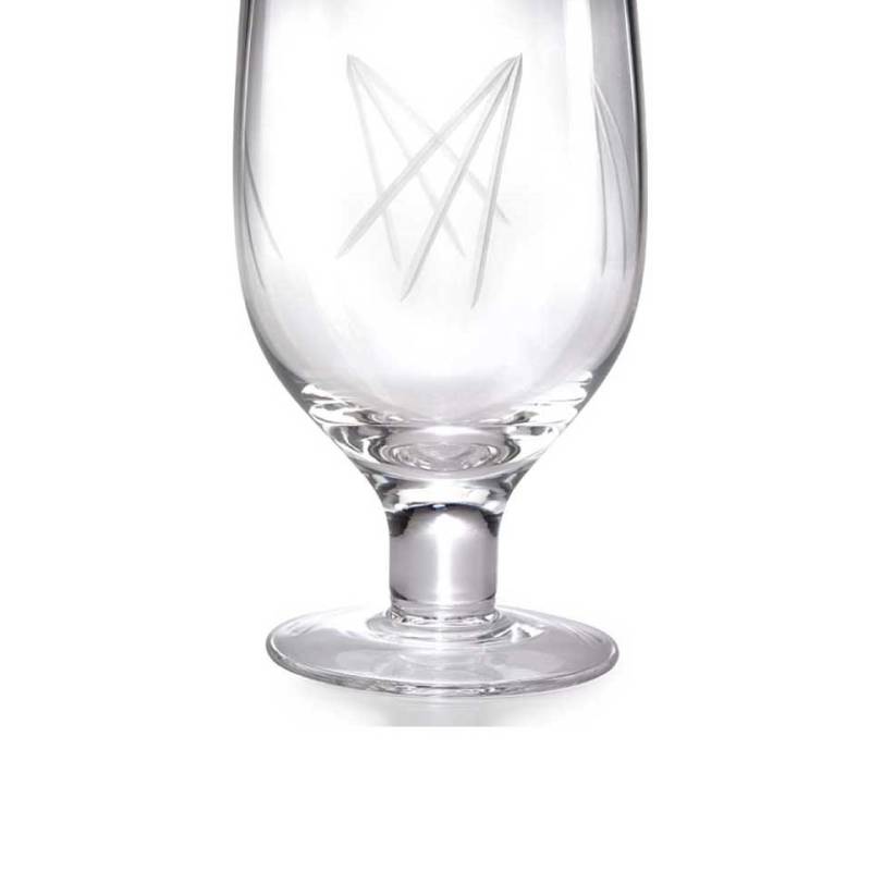 Mischglas dekoriert mit Glasfuß cl 80
